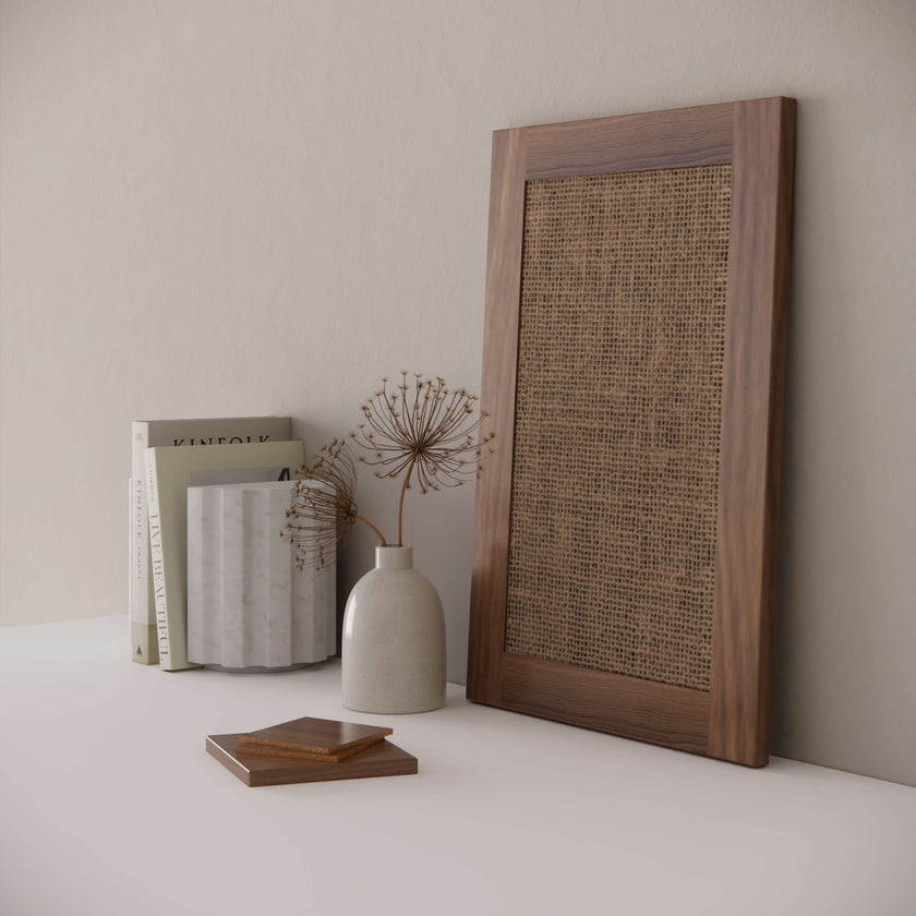 Front sertar, model rama textil, nuc, 60x38 cm