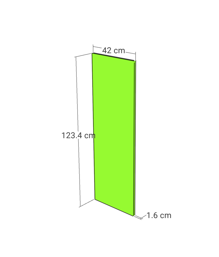 Panou model drept, stejar, 42x123 cm